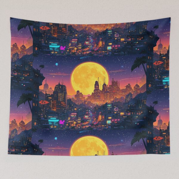 Item preview, Neon Eclipse Over the Megacity designed and sold by ZGigerBarker.