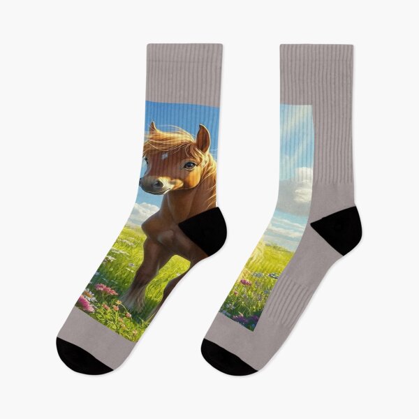Item preview, Poni dorado entre flores y cielo azul designed and sold by Pet designs.