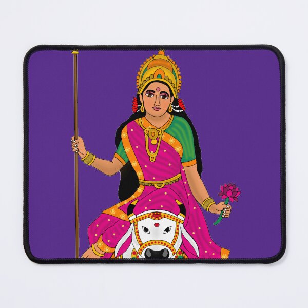 Item preview, Goddess Shailputri Digital Artwork | First Form of Navdurga | Divine Himalayan Daughter Illustration designed and sold by Harshit_Digital_Arts.