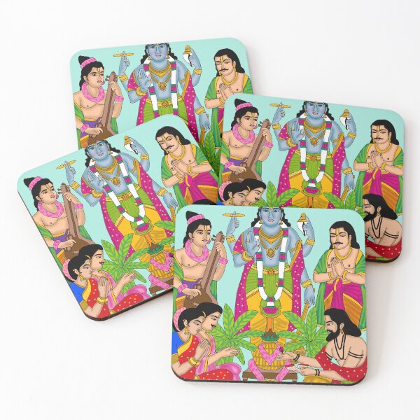 Item preview, Lord Satyanarayan Digital Painting | Hindu God of Truth and Prosperity | Spiritual Divine Wall Art designed and sold by Harshit_Digital_Arts.