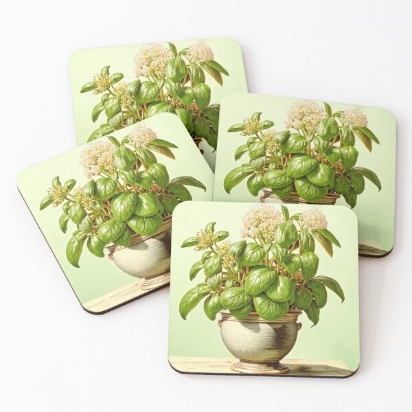 Item preview, Elegant Flowering Basil Pot designed and sold by LanaGustavsson.