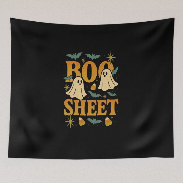 Item preview, Boo Sheet – Funny Retro Halloween Ghost Typography Design designed and sold by FluffyCreative.