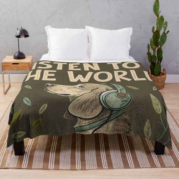 Item preview, Listen to the World – Retro Vintage Dog Music Art designed and sold by Artiviose.