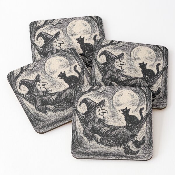 Item preview, The Witch and the Cat Under the Moonlight designed and sold by JrSkDesign ✅ .