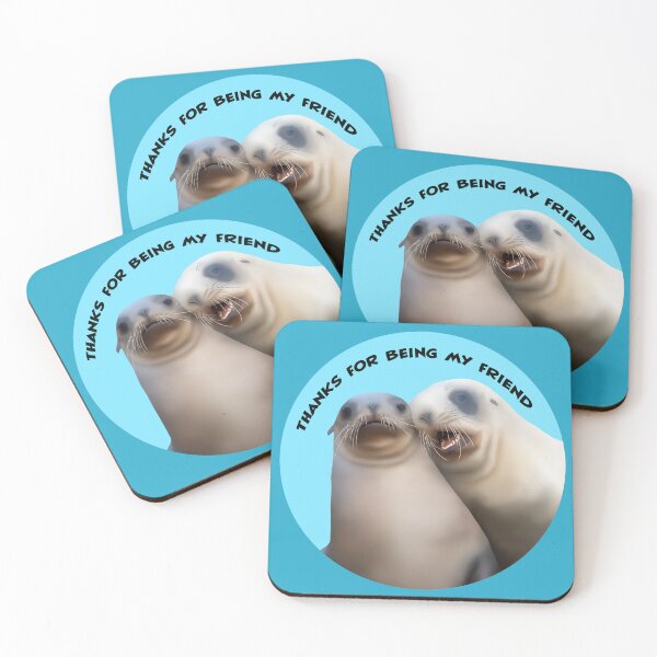 Item preview, Thanks for being my friend sea lions on blue designed and sold by GivernyKate.