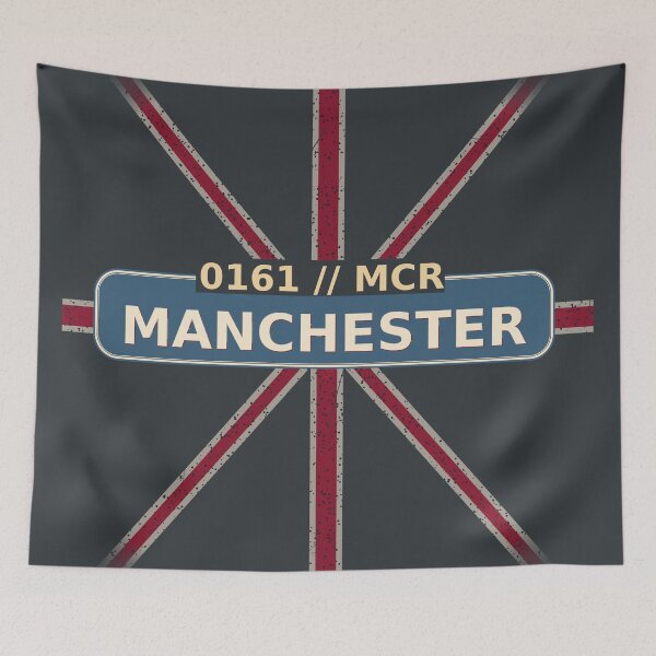 Item preview, 0161 // MCR — Manchester Enamel Badge Tee designed and sold by Sanctum Icons.