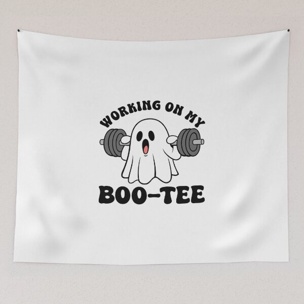 Item preview, Working on My Boo-Tee Ghost Graphic – Funny Halloween Fitness Design with Weights designed and sold by JoeZigns81.