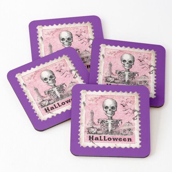 Item preview, vintage stamp with skeleton designed and sold by Mauswohn.