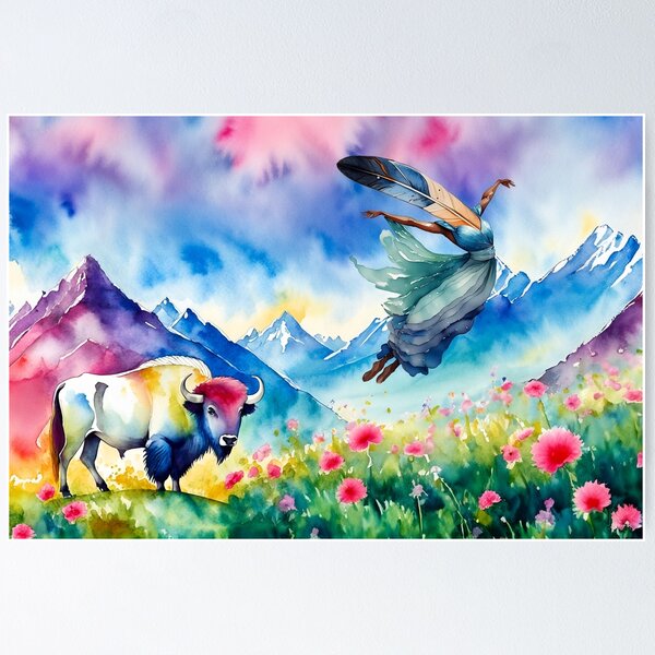 Item preview, White Buffalo Uplift designed and sold by Flower Songs.