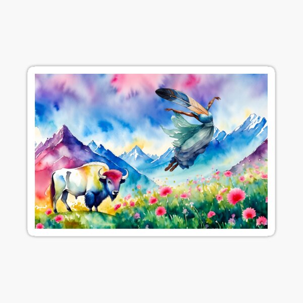 Item preview, White Buffalo Uplift designed and sold by Flower Songs.