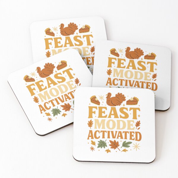 Item preview, Feast Mode Activated – Funny Retro Thanksgiving Typography Design designed and sold by FluffyCreative.