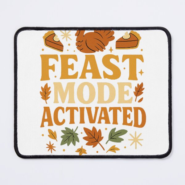 Item preview, Feast Mode Activated – Funny Retro Thanksgiving Typography Design designed and sold by FluffyCreative.