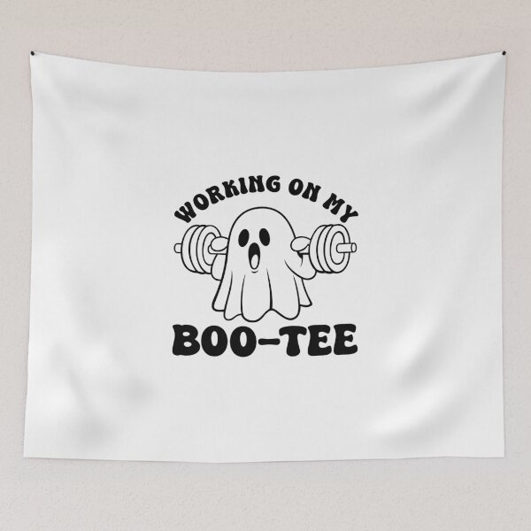Item preview, Working on My Boo-Tee Ghost Graphic – Funny Halloween Fitness Design with Weights designed and sold by JoeZigns81.