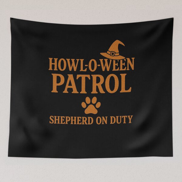 Item preview, Howl-o-ween Patrol – Shepherd on Duty Halloween Design designed and sold by Animal Paw Designs.