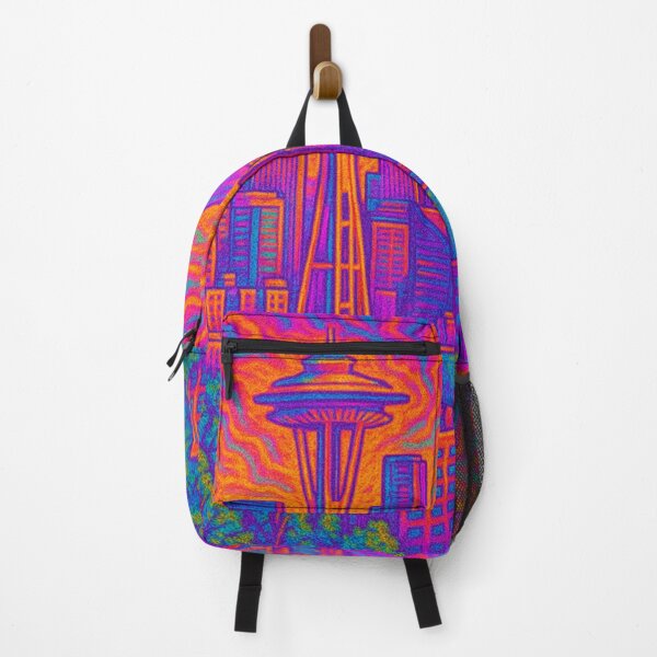 Item preview, Psychedelic Seattle – Trippy Skyline All-Over Print designed and sold by getpressedshirt.