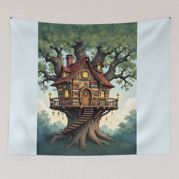 Item preview, Whimsical Treehouse Constructed From Antique Books And Brass Gears designed and sold by Wiss2Arts.