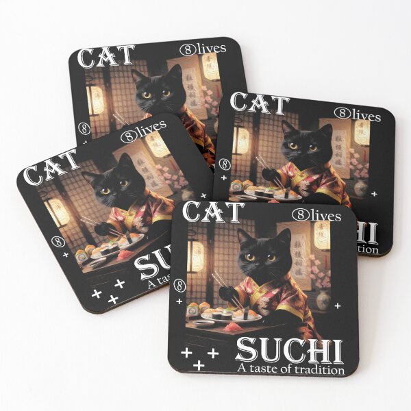 Item preview, SUCHI Cat: Expert Chopstick Feline tees designed and sold by marrakech_tees.