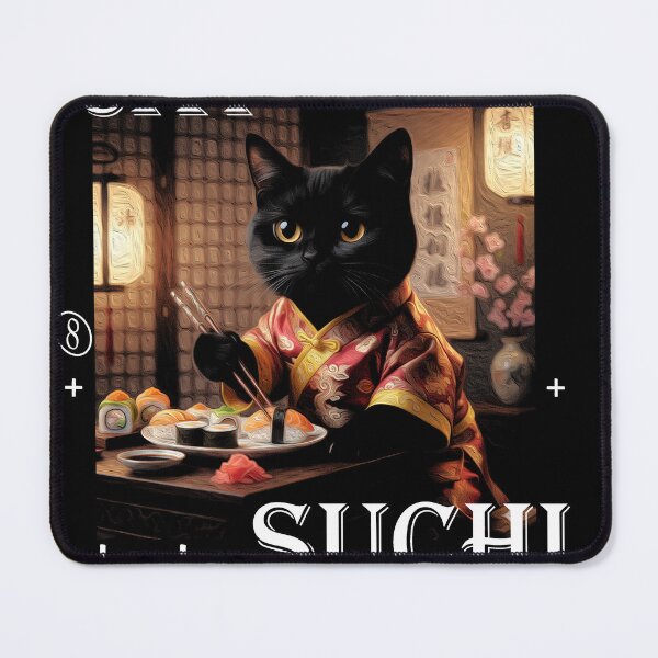Item preview, SUCHI Cat: Expert Chopstick Feline tees designed and sold by marrakech_tees.