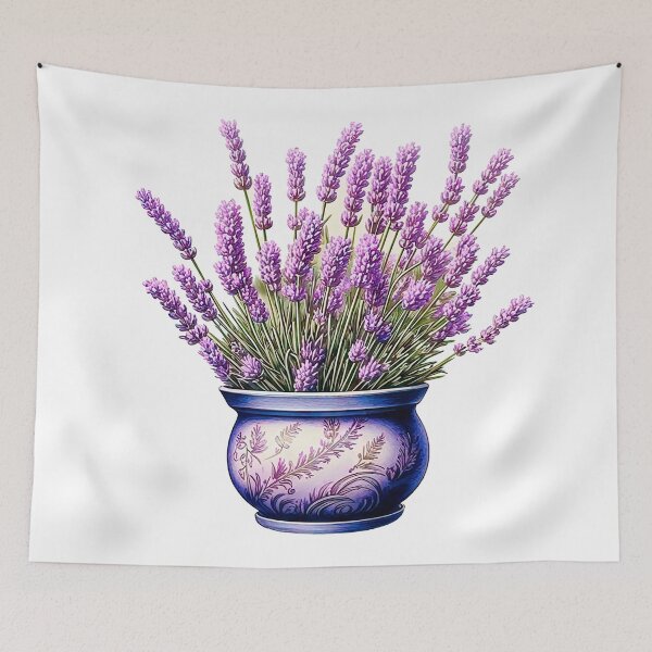 Item preview, Elegant Lavender Blooms in Purple Pot designed and sold by LanaGustavsson.