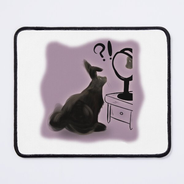 Item preview, Confused little Rabbit cat in the mirror cartoon designed and sold by Laynaasa.