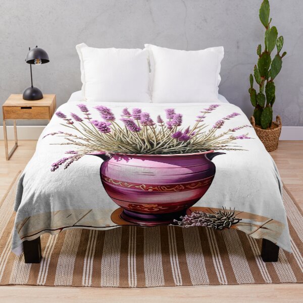 Item preview, Elegant Lavender Blooms in Purple Pot designed and sold by LanaGustavsson.