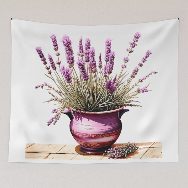 Item preview, Elegant Lavender Blooms in Purple Pot designed and sold by LanaGustavsson.