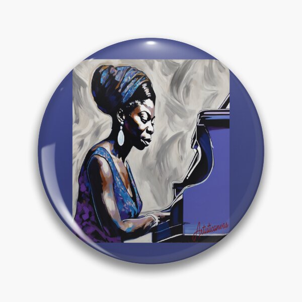 Item preview, "Nina Simone: Soulful Elegance at the Piano" designed and sold by Artisticanvas.