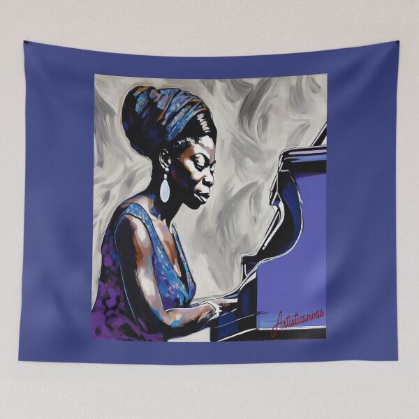 Item preview, "Nina Simone: Soulful Elegance at the Piano" designed and sold by Artisticanvas.
