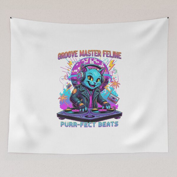 Item preview, Cool DJ Cat T-shirt – Retro Disco Style for Cat Lovers designed and sold by Print Era.
