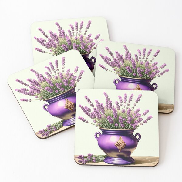 Item preview, Elegant Lavender Blooms in Purple Pot designed and sold by LanaGustavsson.