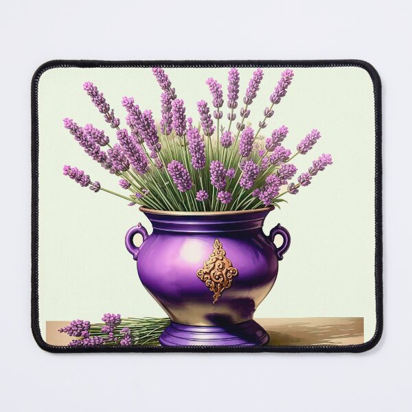 Item preview, Elegant Lavender Blooms in Purple Pot designed and sold by LanaGustavsson.