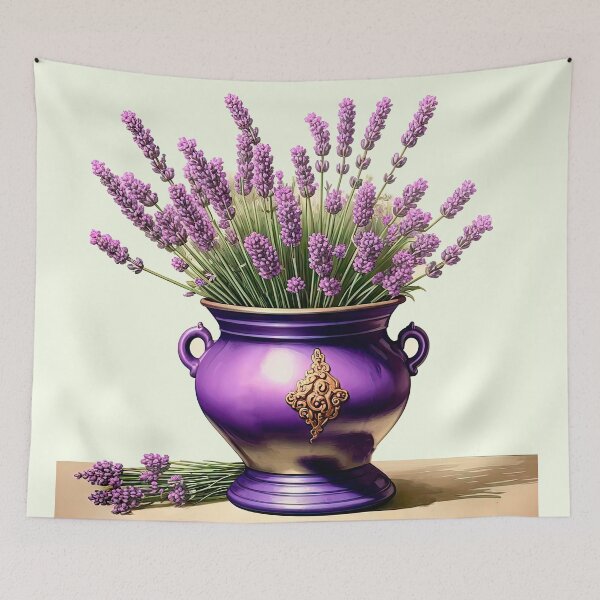 Item preview, Elegant Lavender Blooms in Purple Pot designed and sold by LanaGustavsson.