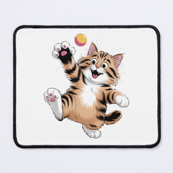 Item preview, Fluffy Cat Chaos: Mid-Jump Surprise! designed and sold by VibranPalette.