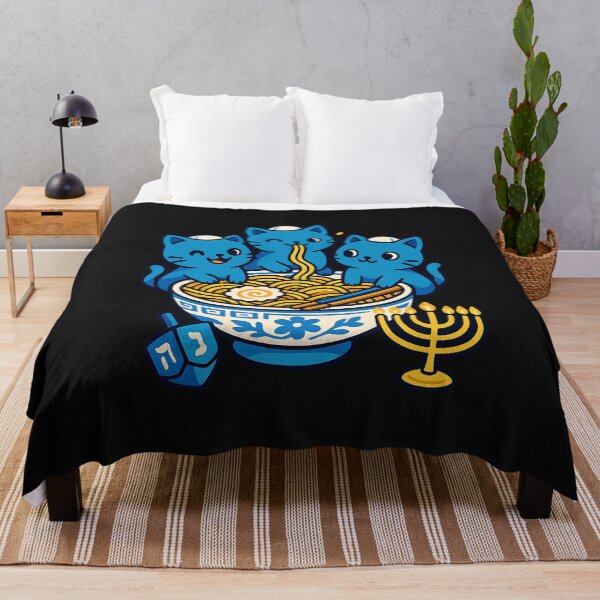 Item preview, Jewish Cats Ramen Kitten Anime Hanukkah Pajamas Chanukah designed and sold by cawtoon.