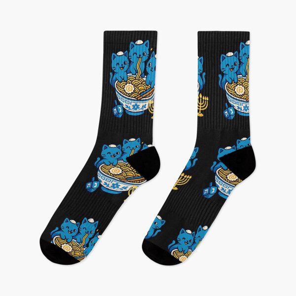Item preview, Jewish Cats Ramen Kitten Anime Hanukkah Pajamas Chanukah designed and sold by cawtoon.