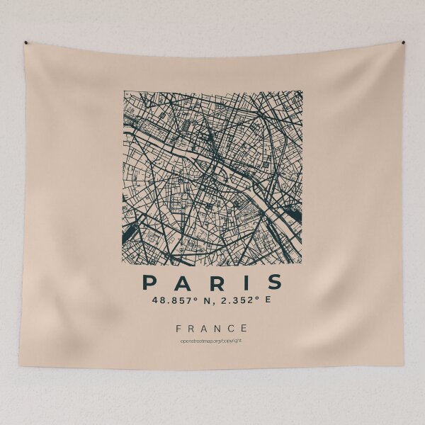Item preview, Paris France Capital Minimalist City Map designed and sold by NosandEdgy.