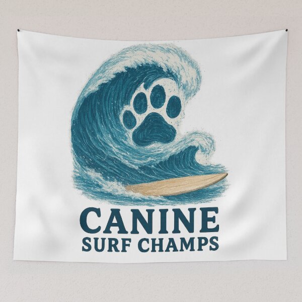 Item preview, Canine Surf Champs — Funny Dog Surfing Competition Shirt designed and sold by AdelStore.