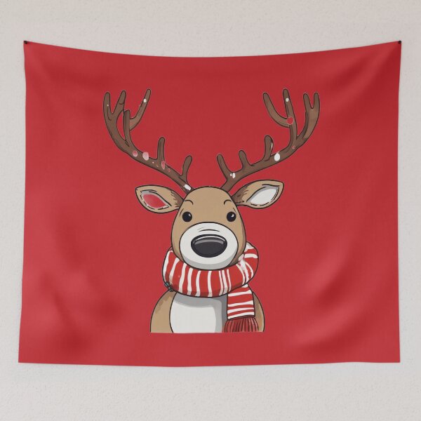 Item preview, "Cheerful Christmas Reindeer" designed and sold by Artisticanvas.