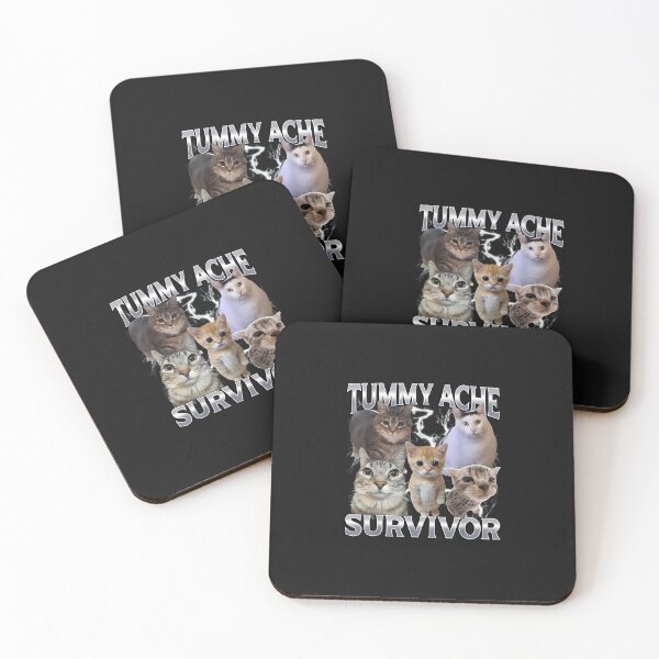 Item preview, Tummy Ache Survivor Funny Offensive Cat Meme Men Women designed and sold by grumpzara.