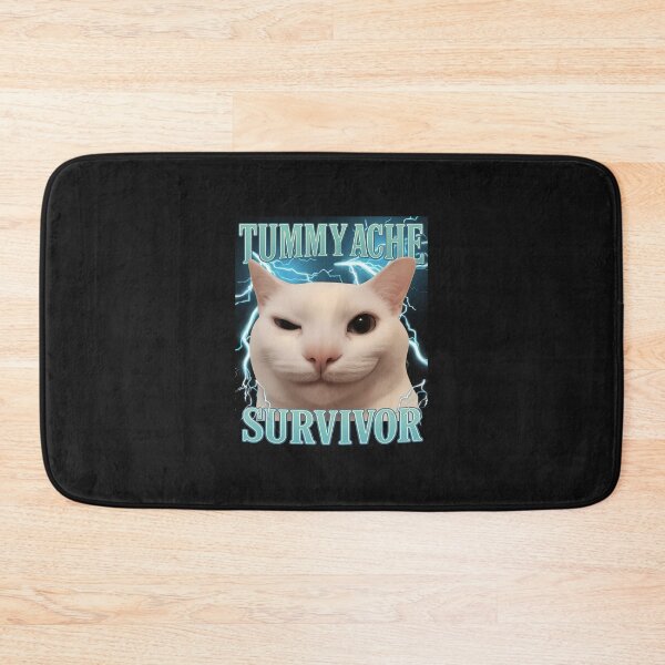 Item preview, Tummy Ache Survivor Silly Cat Meme Men Women Kids Graphic designed and sold by grumpzara.