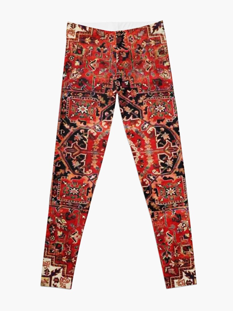 Alternate view of Heriz Antique Vintage Boho Persian Carpet Print Leggings