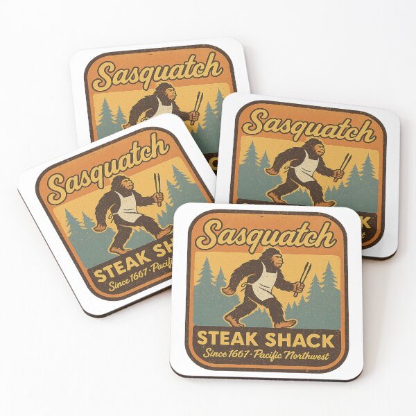 Item preview, Sasquatch Steak Shack Retro 70s Diner Badge — Funny Cryptid BBQ Logo designed and sold by DrDoke.