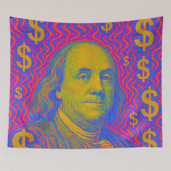 Item preview, Psychedelic Benjamins – Neon Money Vision designed and sold by getpressedshirt.