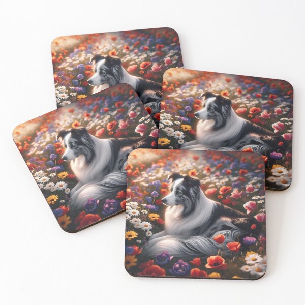 Item preview, Border Collie in a Field of Flowers designed and sold by Wags & Tails.