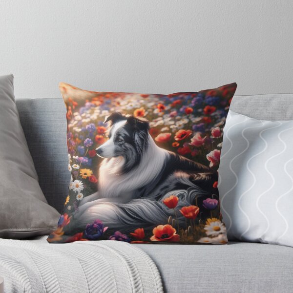Item preview, Border Collie in a Field of Flowers designed and sold by Wags & Tails.