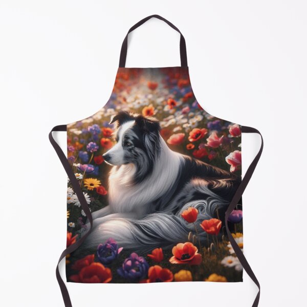 Item preview, Border Collie in a Field of Flowers designed and sold by Wags & Tails.