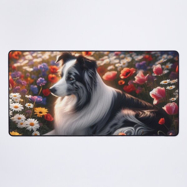 Item preview, Border Collie in a Field of Flowers designed and sold by Wags & Tails.