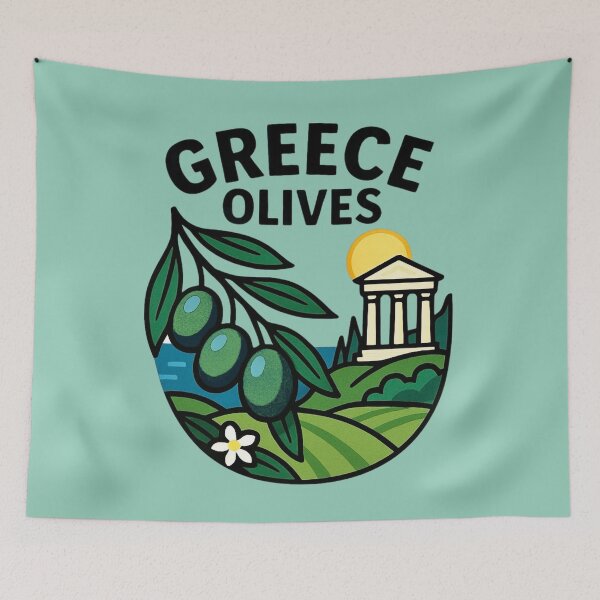 Item preview, Greece Olives - Mediterranean Heritage designed and sold by Myra365Art.