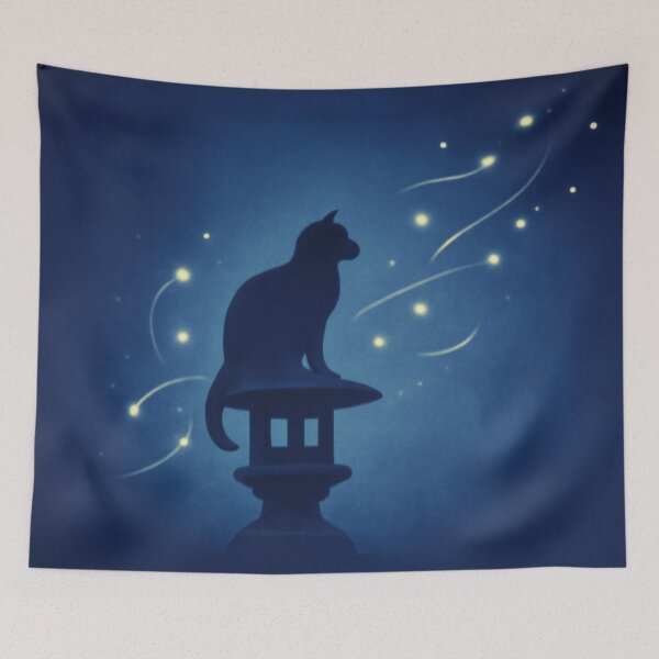 Item preview, Zen Cat and the Firefly Flow designed and sold by TakaArtWorks.