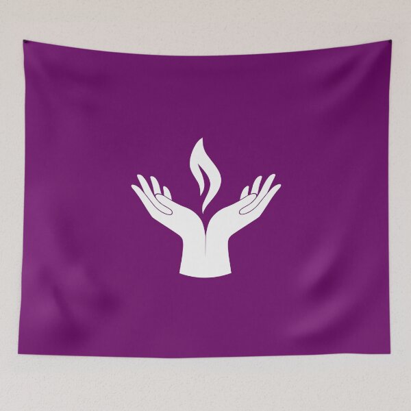 Item preview, Hands Flaming Chalice (white, solid) designed and sold by mimsythe1st.